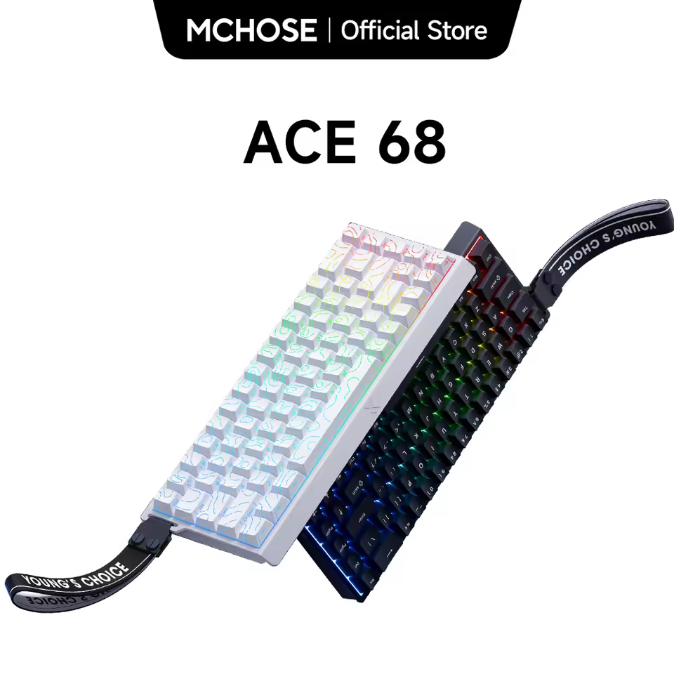 Teclado Mecânico MCHOSE ACE 68 compacto e rápido